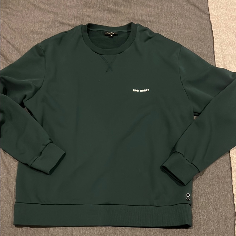 Forest Green Crewneck Sweatshirt with Chest Logo